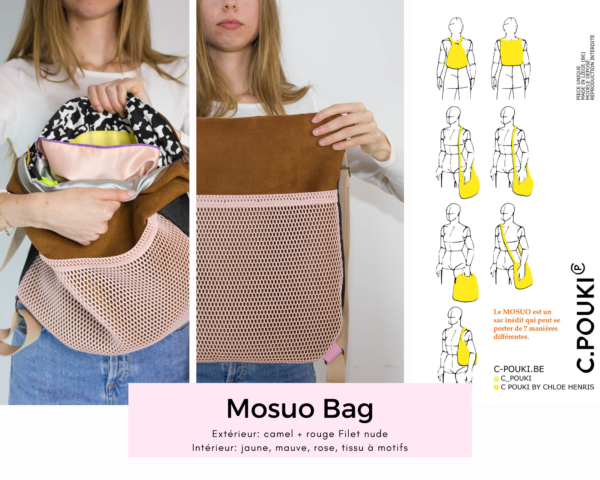 Sac mosuo camel/filet rose