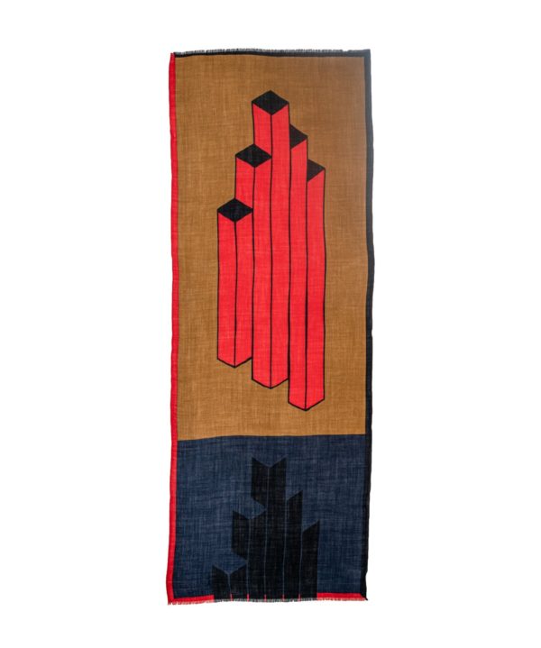 Foulard illusion rouge – Image 3