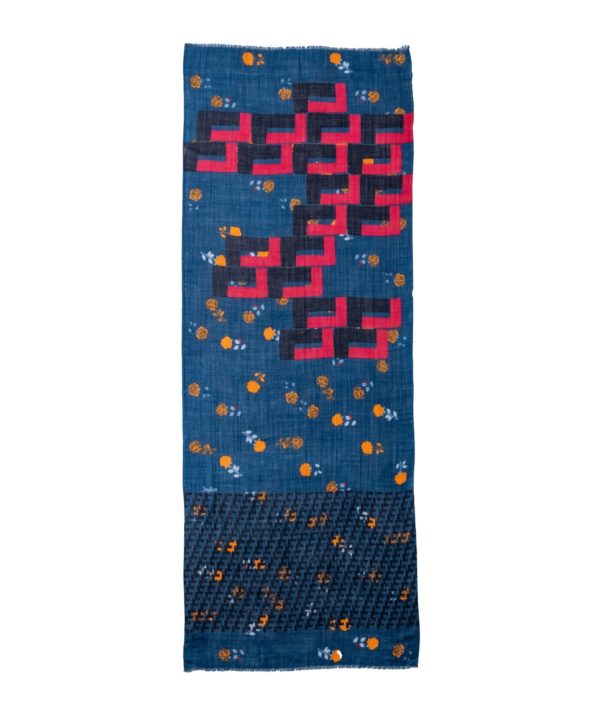 Foulard roses bleu – Image 2
