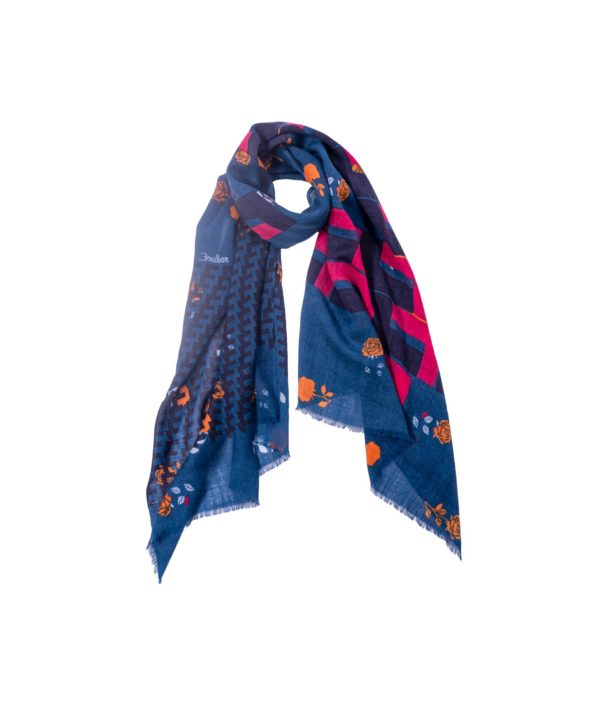 Foulard roses bleu – Image 3
