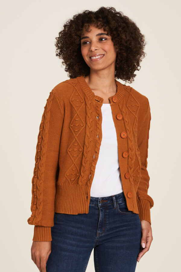 Gilet maille coton camel