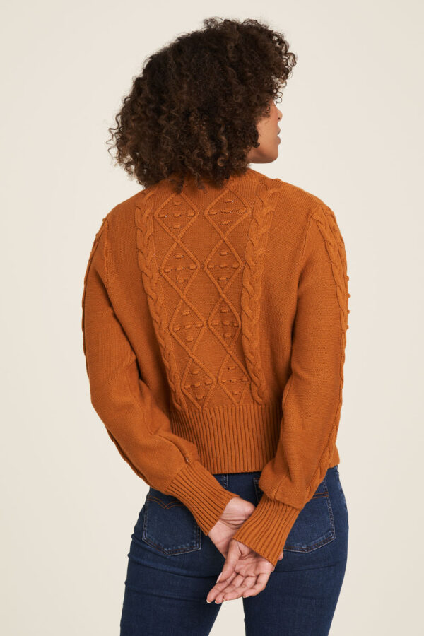 Gilet maille coton camel – Image 3