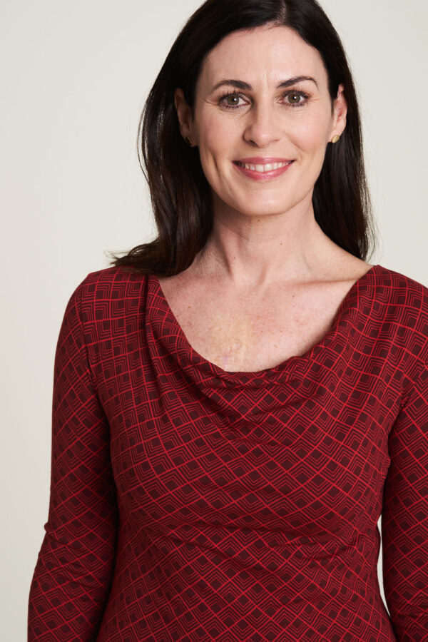 Robe jersey rouge – Image 3
